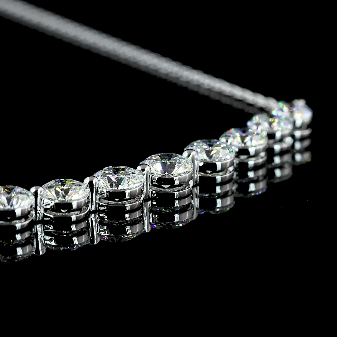 2.01 CTTW Round Lab Diamond Riviera Necklace Pendant 16.3" 14k White Gold F Color and VS2 Clarity jewelry-spot-usa