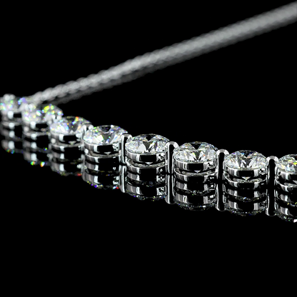 2.01 CTTW Round Lab Diamond Riviera Necklace Pendant 16.3" 14k White Gold F Color and VS2 Clarity jewelry-spot-usa