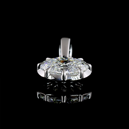 1.00 CT Oval Lab Diamond Solitaire Necklace Pendant (D Color and VS2 Clarity)