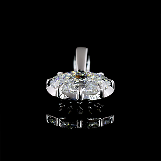 1.00 CT Oval Lab Diamond Solitaire Necklace Pendant (D Color and VS2 Clarity)