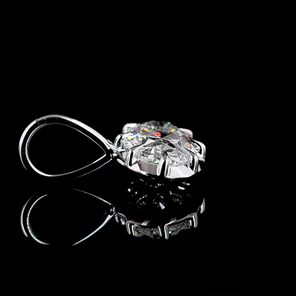 1.00 CT Oval Lab Diamond Solitaire Necklace Pendant (D Color and VS2 Clarity)