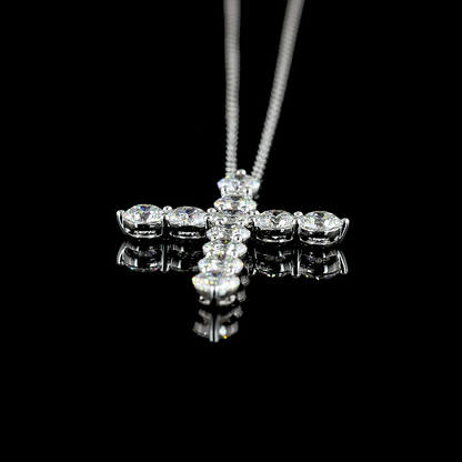 2.09 CTTW Round Lab Diamond Symbol Necklace Pendant 18" 14k White Gold E Color and VS1 Clarity jewelry-spot-usa