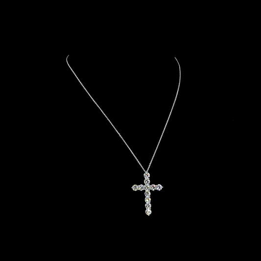 5.47 CTTW Round Lab Diamond Symbol Necklace Pendant 18" 14k White Gold E Color and VS Clarity jewelry-spot-usa