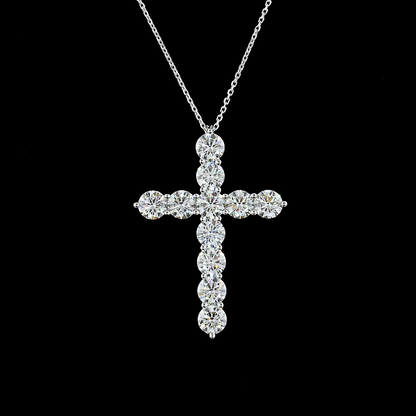 5.47 CTTW Round Lab Diamond Symbol Necklace Pendant 18" 14k White Gold E Color and VS Clarity jewelry-spot-usa