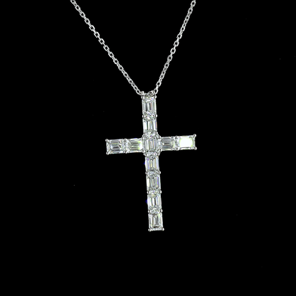2.17 CTTW Emerald Lab Diamond Symbol Necklace Pendant 18" 14k White Gold E Color and VS1 Clarity jewelry-spot-usa