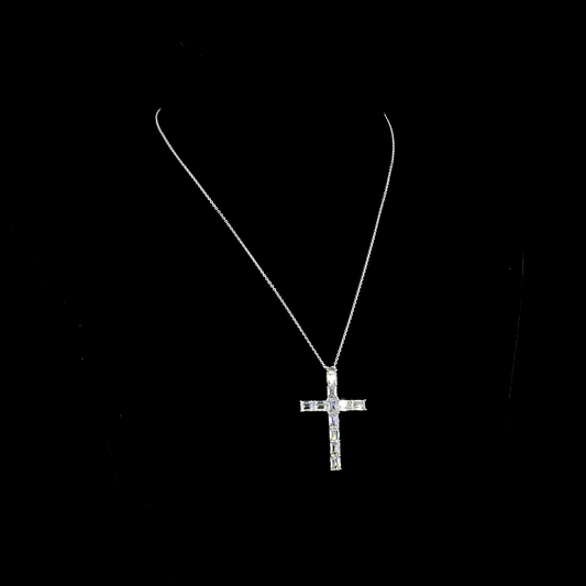 5.61 CTTW Emerald Lab Diamond Symbol Necklace Pendant 18" 14k White Gold E Color and VS Clarity jewelry-spot-usa