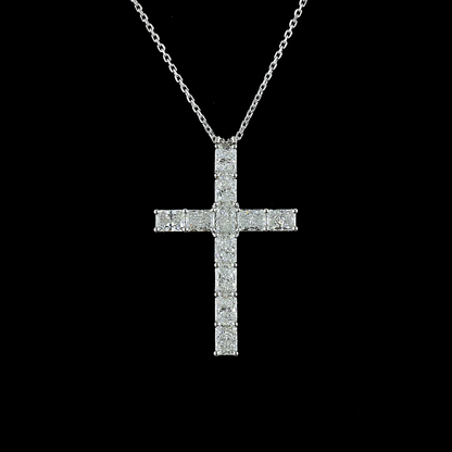 2.25 CTTW Radiant Lab Diamond Symbol Necklace Pendant 18" 14k White Gold E Color and VS Clarity jewelry-spot-usa