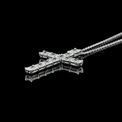 2.25 CTTW Radiant Lab Diamond Symbol Necklace Pendant 18" 14k White Gold E Color and VS Clarity jewelry-spot-usa