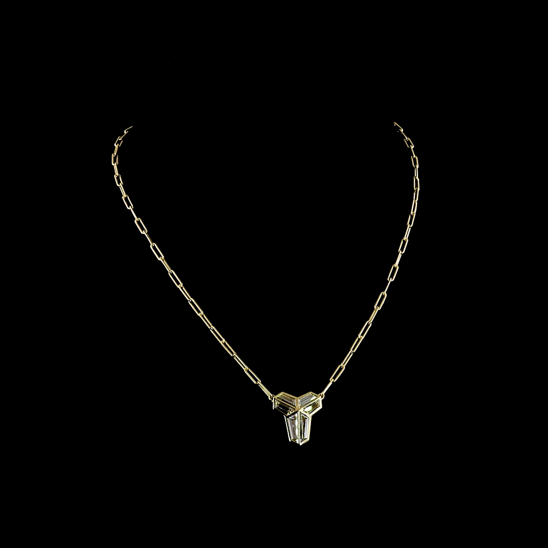 3.13 CTTW Lab Diamond Necklace Pendant 16" 14k Yellow Gold E Color and VS1 Clarity jewelry-spot-usa