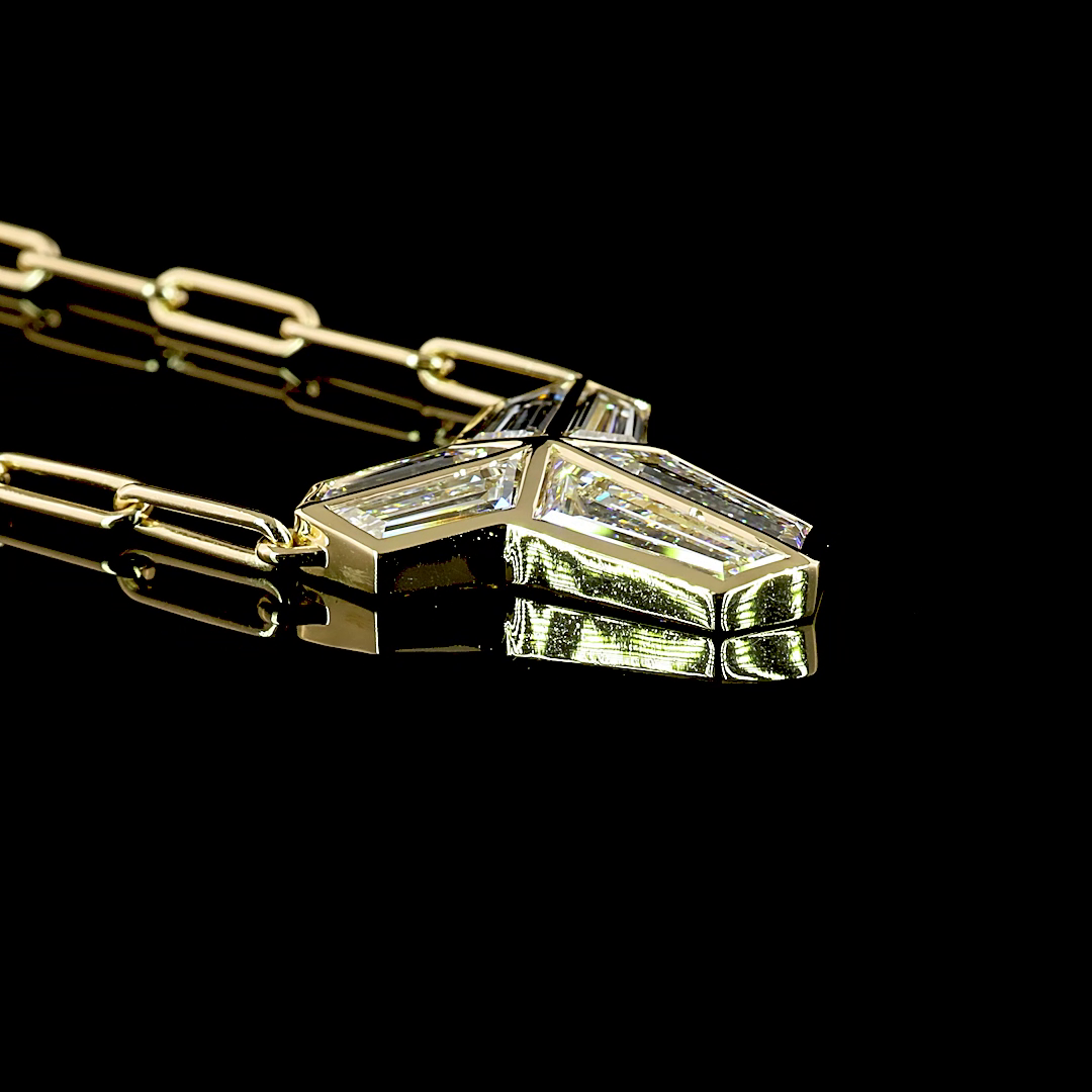 3.13 CTTW Lab Grown Diamond Necklace Pendant 16" (E Color and VS1 Clarity)