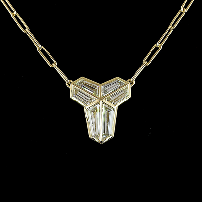 3.13 CTTW Lab Diamond Necklace Pendant 16" 14k Yellow Gold E Color and VS1 Clarity jewelry-spot-usa