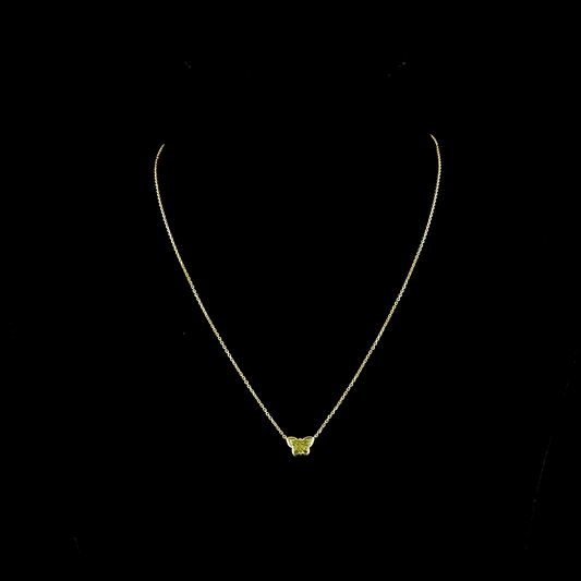 1.18 CT Butterfly Lab Diamond Symbol Necklace Pendant (Fancy Intense Yellow Color and VS2 Clarity)