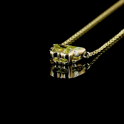 1.18 CT Butterfly Lab Diamond Symbol Necklace Pendant 18" 14k Yellow Gold Fancy Intense Yellow Color and VS2 Clarity jewelry-spot-usa