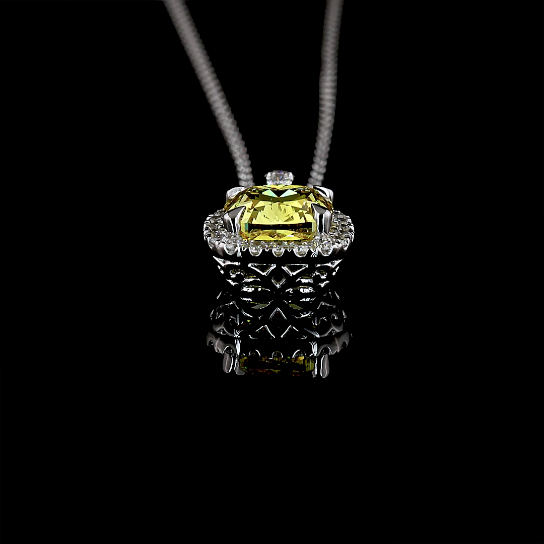 1.80 CTTW MIX Lab Diamond MIX Necklace Pendant 18" 14k White Gold E Color and VS1 Clarity jewelry-spot-usa