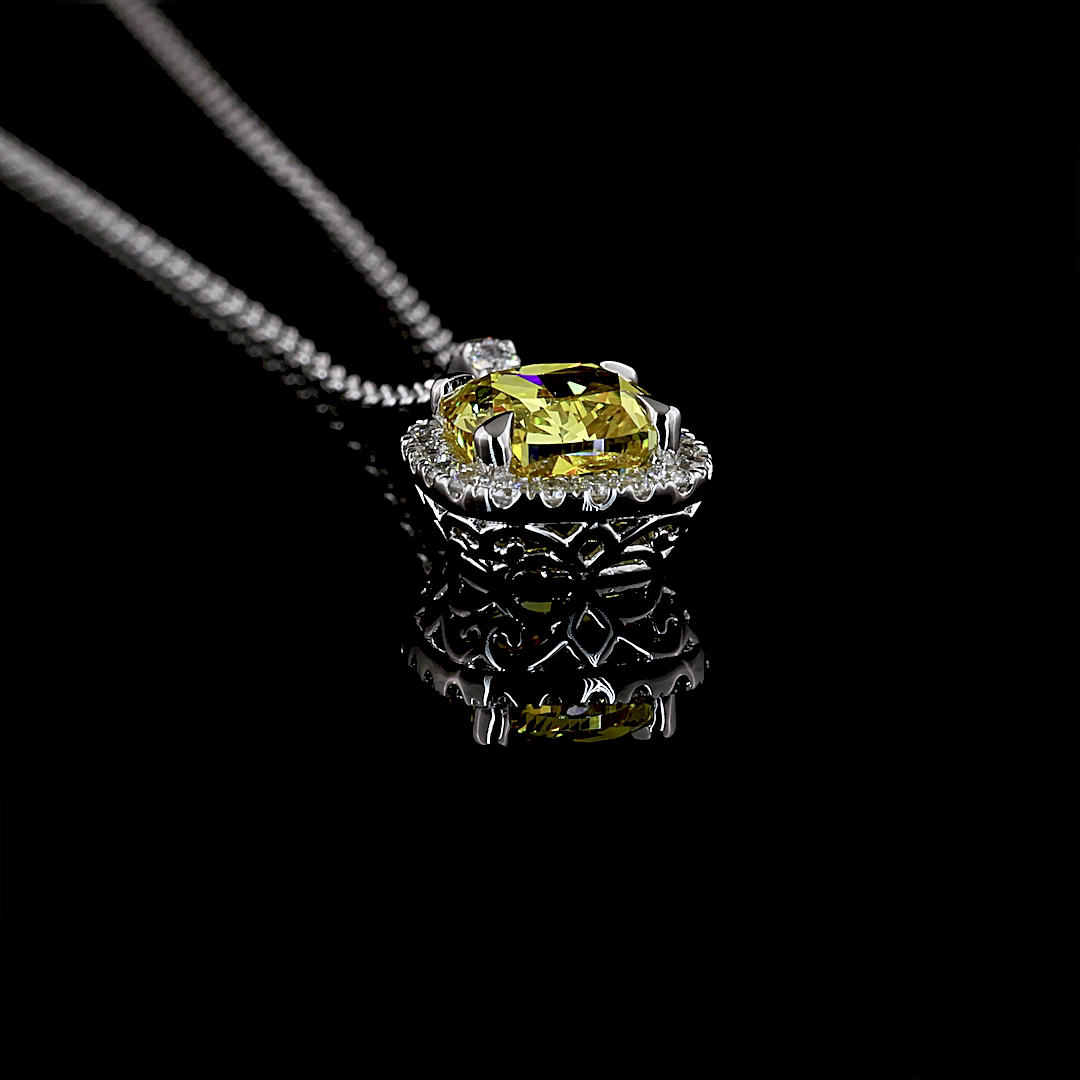 1.80 CTTW MIX Lab Diamond MIX Necklace Pendant 18" 14k White Gold E Color and VS1 Clarity jewelry-spot-usa