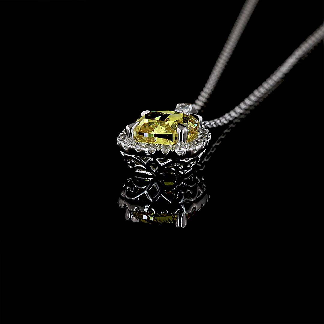 1.80 CTTW MIX Lab Diamond MIX Necklace Pendant 18" 14k White Gold E Color and VS1 Clarity jewelry-spot-usa