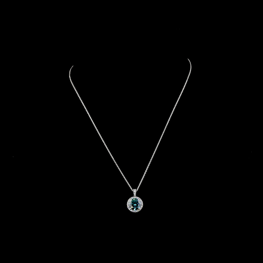 3.39 CTTW Round Lab Diamond Round Necklace Pendant 18" 14k White Gold E Color and VS1 Clarity jewelry-spot-usa