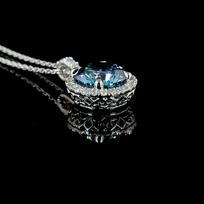 3.39 CTTW Round Lab Diamond Round Necklace Pendant 18" 14k White Gold E Color and VS1 Clarity jewelry-spot-usa