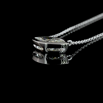 1.02 CT Marquise Lab Grown Diamond Solitaire Necklace Pendant 18" (E Color and VS1 Clarity)