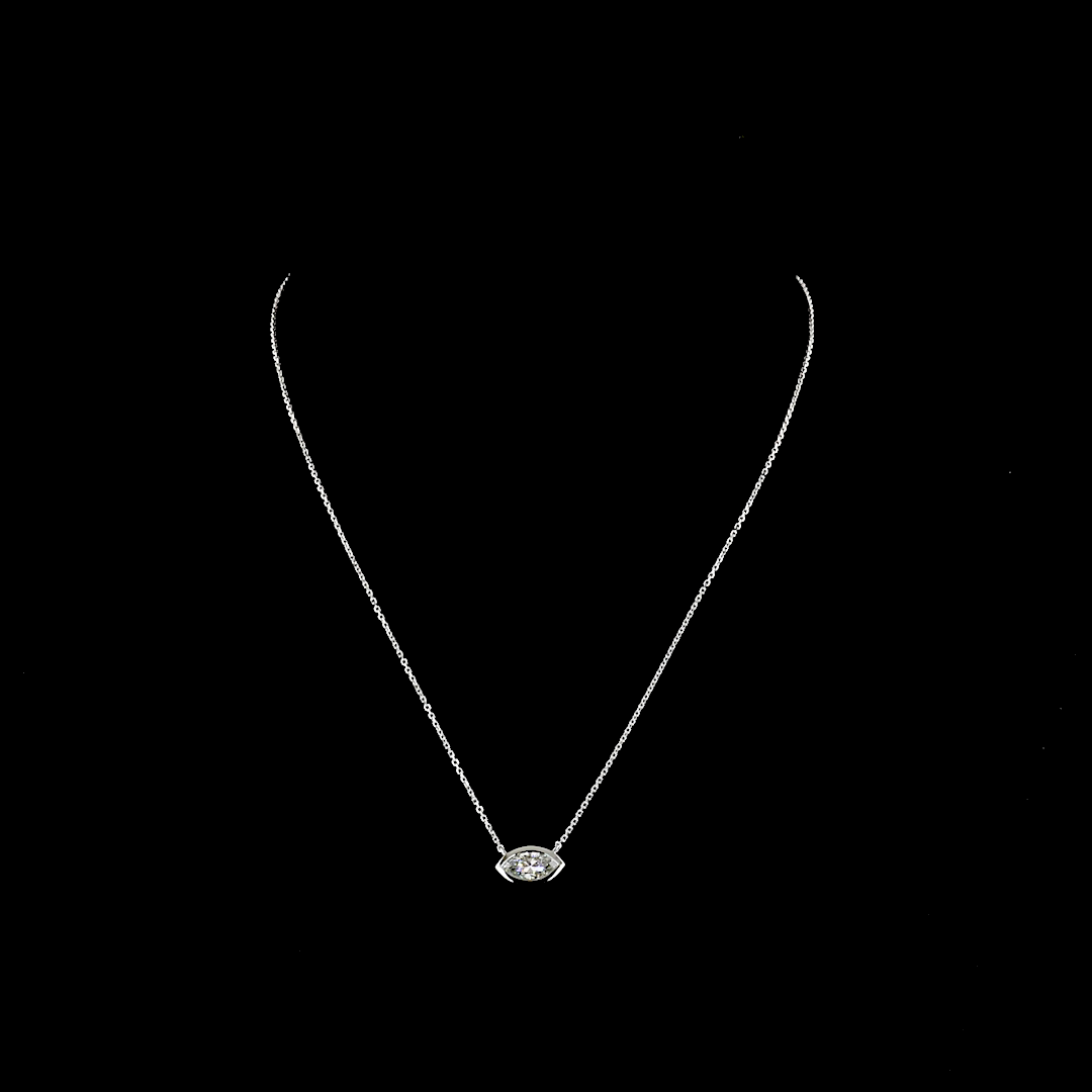 1.01 CT Marquise Lab Grown Diamond Solitaire Necklace Pendant 18" (F Color and VS1 Clarity)