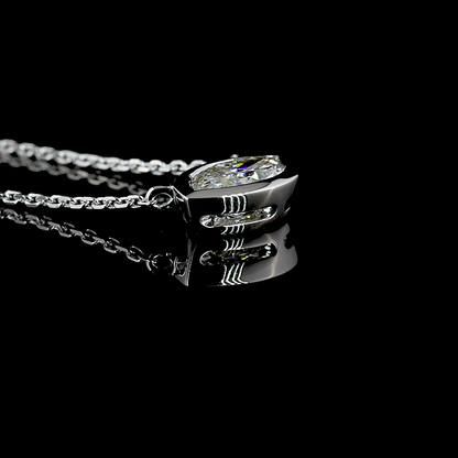 1.01 CT Marquise Lab Grown Diamond Solitaire Necklace Pendant 18" (F Color and VS1 Clarity)