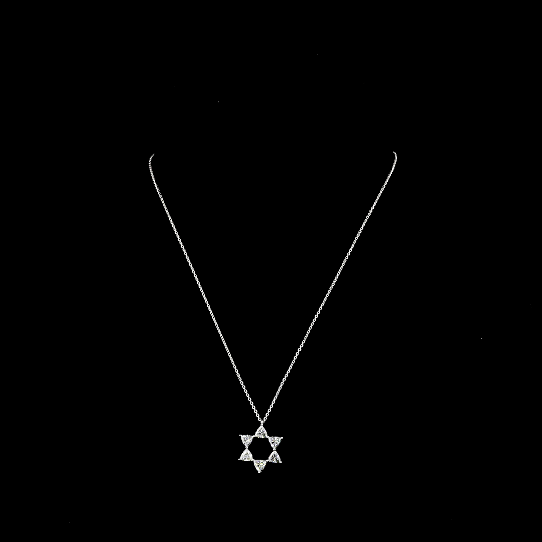 1.89 CTTW Triangle Lab Diamond Triangle Necklace Pendant 16" 14k White Gold E Color and VS Clarity jewelry-spot-usa