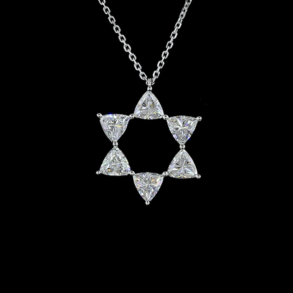 1.89 CTTW Triangle Lab Diamond Triangle Necklace Pendant 16" 14k White Gold E Color and VS Clarity jewelry-spot-usa