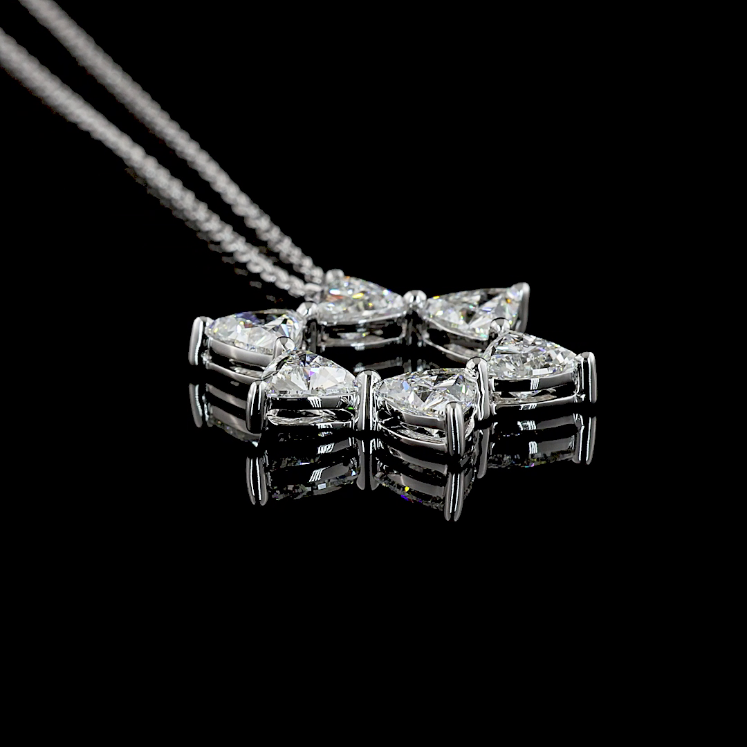 1.89 CTTW Triangle Lab Diamond Triangle Necklace Pendant 16" 14k White Gold E Color and VS Clarity jewelry-spot-usa