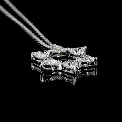 1.89 CTTW Triangle Lab Diamond Triangle Necklace Pendant 16" 14k White Gold E Color and VS Clarity jewelry-spot-usa