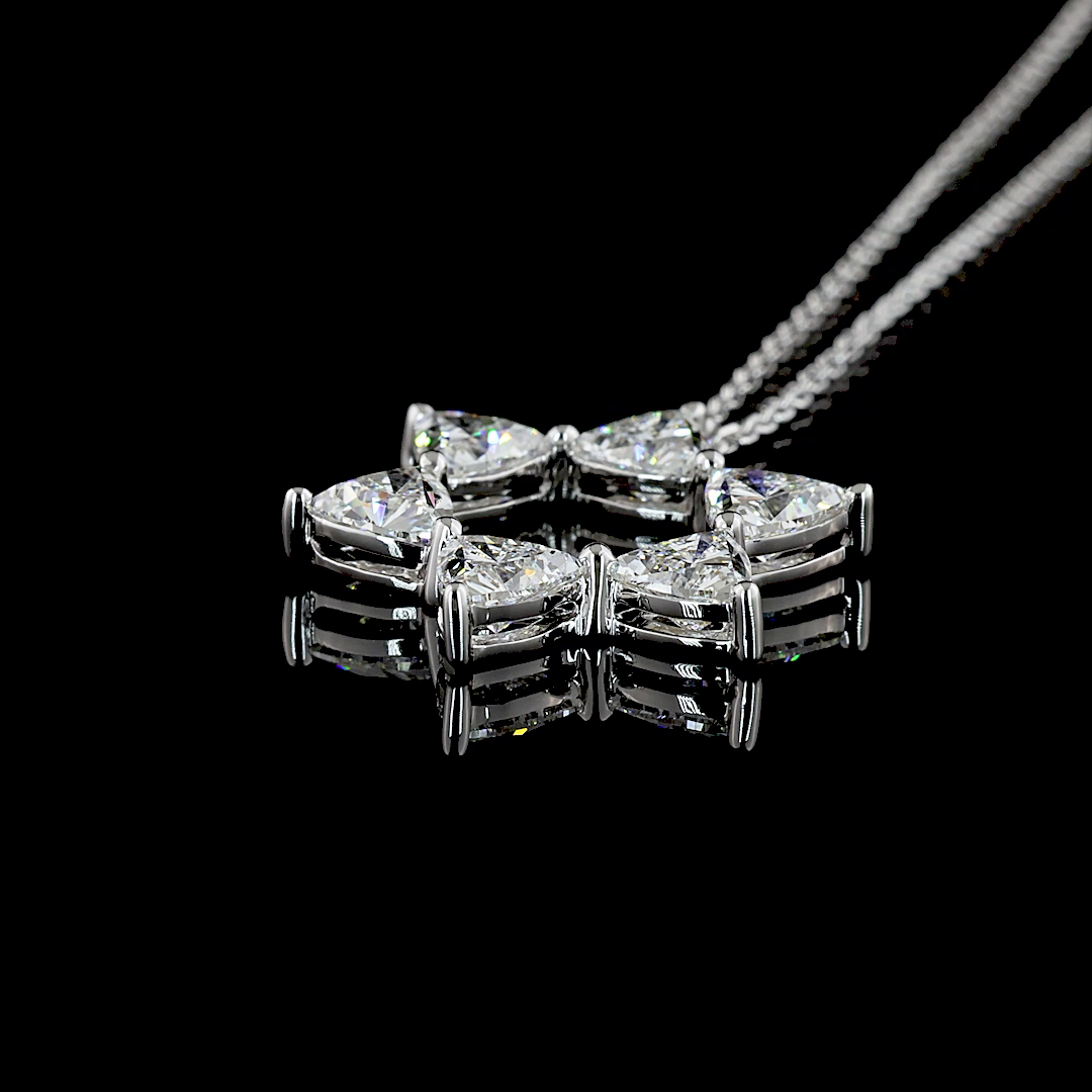 1.89 CTTW Triangle Lab Diamond Triangle Necklace Pendant 16" 14k White Gold E Color and VS Clarity jewelry-spot-usa