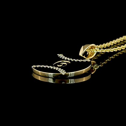 0.17 CTTW Round Lab Diamond Round Necklace Pendant 18" 14k Yellow Gold