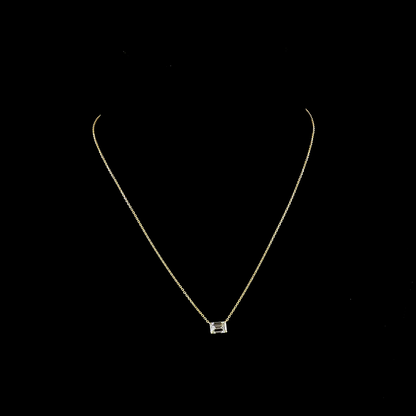 1.05 CT Emerald Lab Diamond Emerald Necklace Pendant