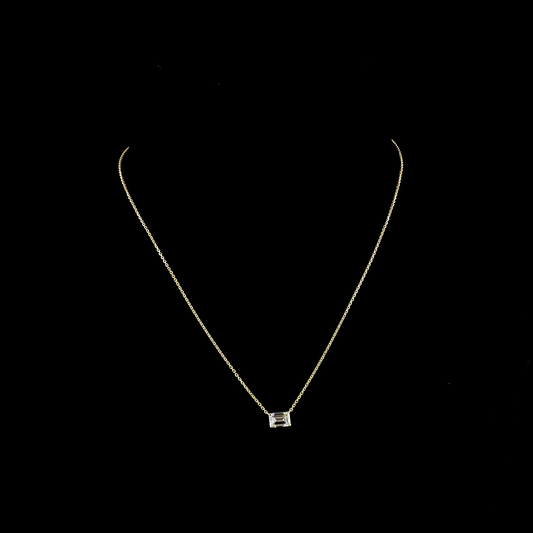 1.05 CT Emerald Lab Diamond Emerald Necklace Pendant
