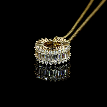 1.25 CTTW Round Lab Grown Diamond Round Necklace Pendant (E Color and VS1 Clarity)