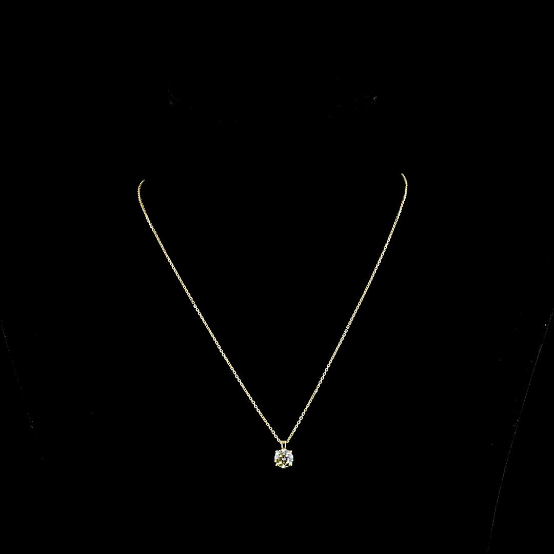 1.00 CT Round Lab Diamond Round Necklace Pendant
