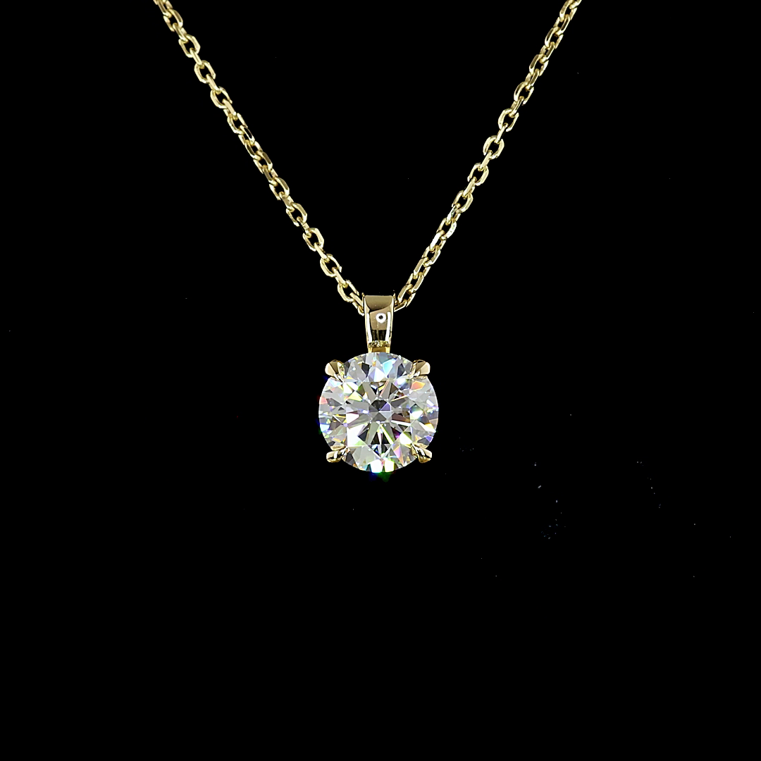 1.00 CT Round Lab Diamond Round Necklace Pendant