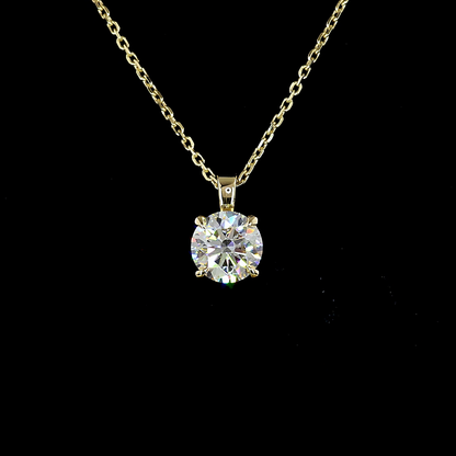 1.00 CT Round Lab Diamond Round Necklace Pendant