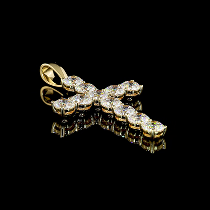13.86 CTTW Round Lab Grown Diamond Cross Necklace Pendant