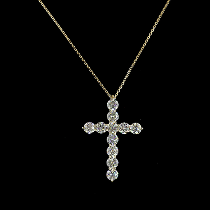 2.93 CTTW Round Lab Grown Diamond Cross Necklace Pendant 32.3" (E Color and VS Clarity)
