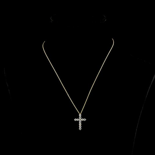 1.86 CTTW Round Lab Diamond Cross Necklace Pendant (E Color and VS1 Clarity)