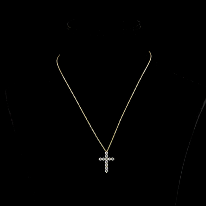 2.08 CTTW Round Lab Grown Diamond Cross Necklace Pendant 28.82" (E Color and VS1 Clarity)