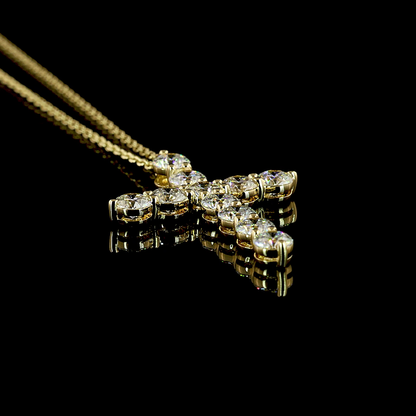 2.08 CTTW Round Lab Grown Diamond Cross Necklace Pendant 28.82" (E Color and VS1 Clarity)