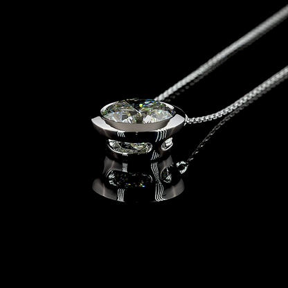 4.08 CT Round Lab Grown Diamond Solitaire Necklace Pendant 20" (E Color and VVS2 Clarity)