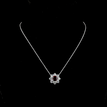 2.90 CTTW Round Lab Diamond Special Necklace Pendant (Rubby Color and VS2 Clarity)