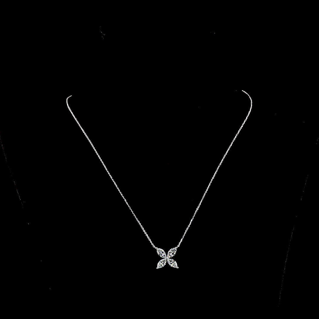 2.07 CTTW Marquise Lab Grown Diamond Marquise Necklace Pendant 18" (E Color and VS Clarity)