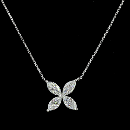 2.04 CTTW Marquise Lab Grown Diamond Marquise Necklace Pendant 18" (F Color and VS1 Clarity)