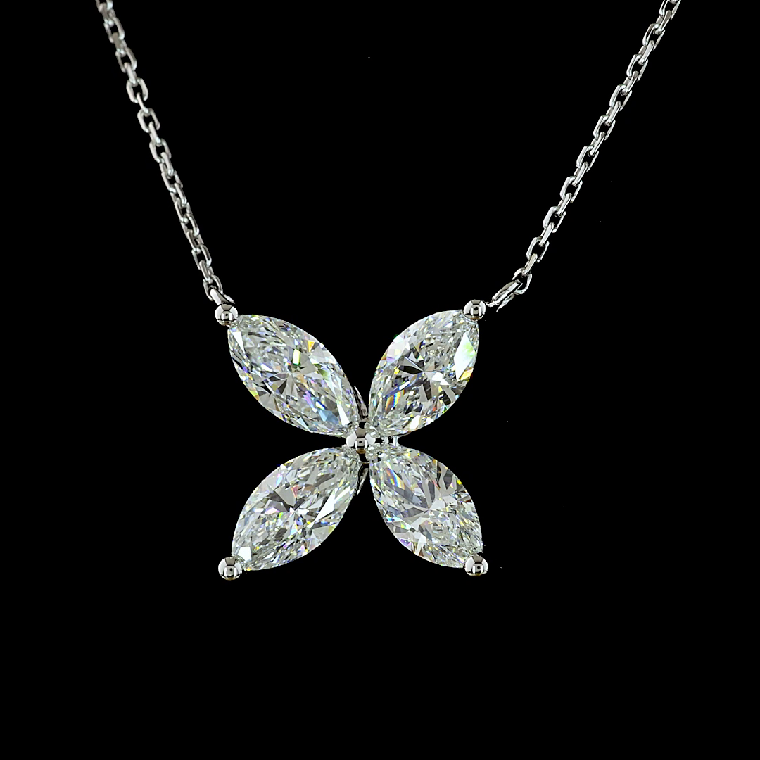 2.04 CTTW Marquise Lab Grown Diamond Marquise Necklace Pendant 18" (F Color and VS1 Clarity)