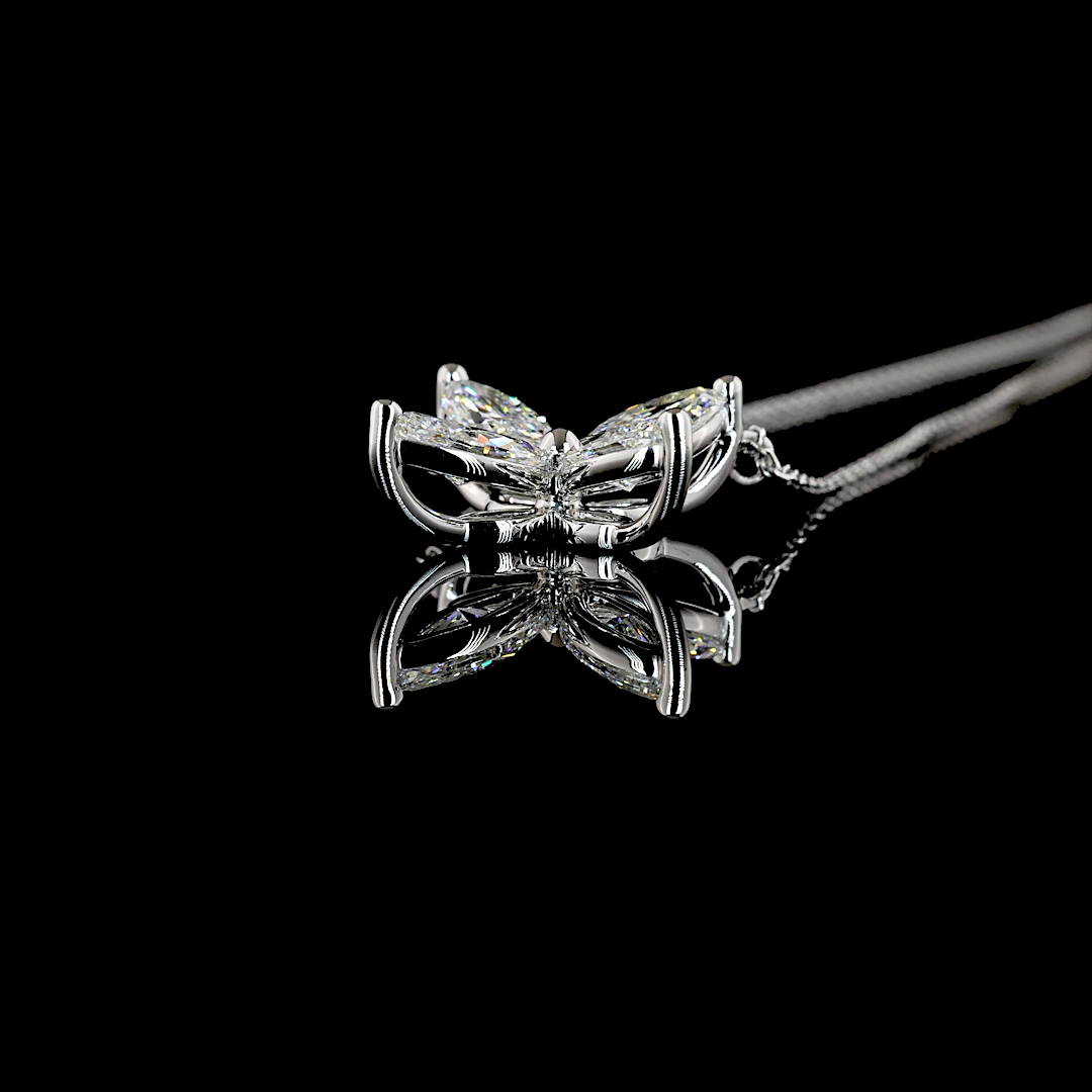 2.04 CTTW Marquise Lab Grown Diamond Marquise Necklace Pendant 18" (F Color and VS1 Clarity)