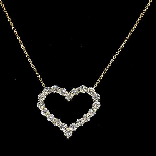 1.94 CTTW Round Lab Diamond Symbol Necklace Pendant (F Color and VS1 Clarity)