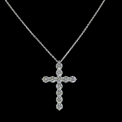 1.97 CTTW Round Lab Grown Diamond Cross Necklace Pendant 18" (E Color and VS Clarity)